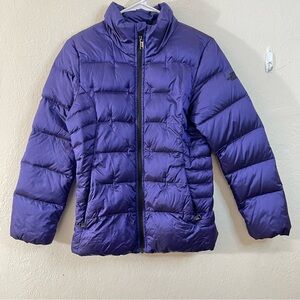 The North Face 550 Puffer Down Jacket Girl Large (14/16) Purple Pockets Outdoor
